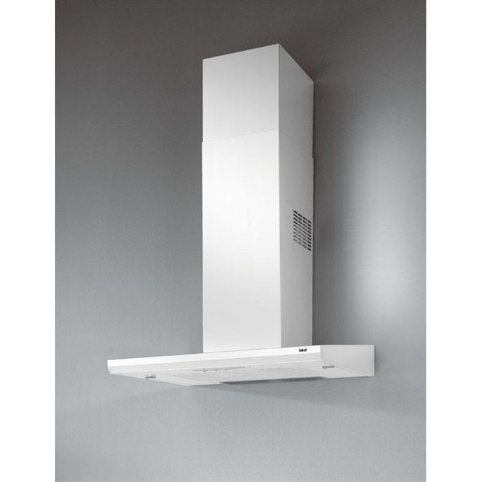 HUDSON HHD230N Hotte decorative - Evacuation et recyclage - 650m3-h max - 63dB - 3 vitesses - Larg 60cm - Blanc
