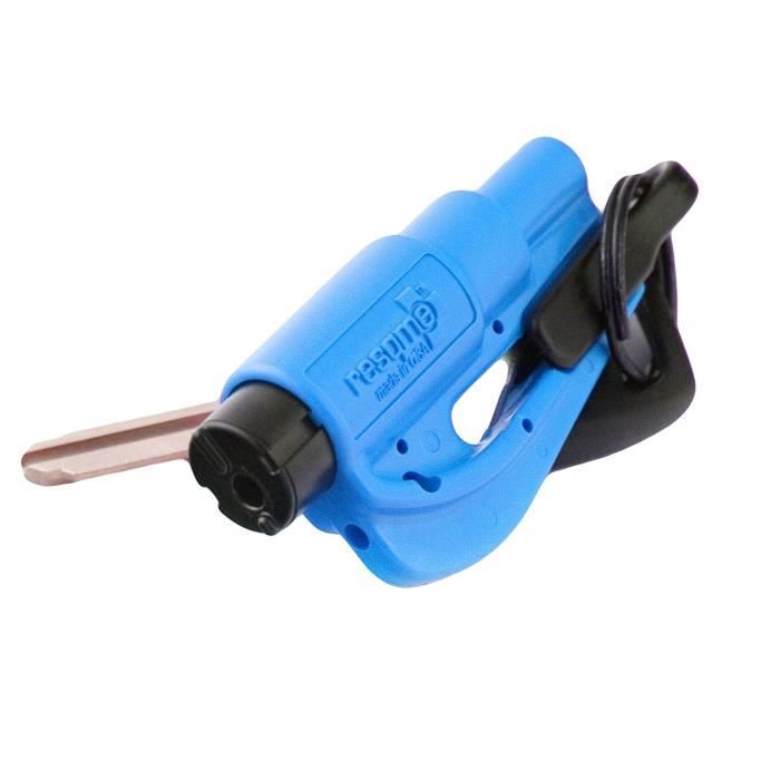 RESQ ME Porte-clés brise vitres et coupe ceinture - Bleu