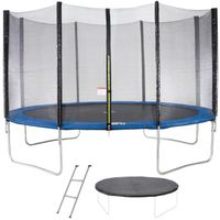 TRAMPOLINE Trampoline MAXI ECO Ø 430 cm Bleu - Filet, Echelle TRAMPOLINE Trampoline MAXI ECO Ø 430 cm Bleu - Filet, Echelle