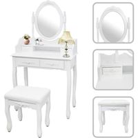 COIFFEUSE Coiffeuse, Table de Maquillage, 4 tiroirs, miroir COIFFEUSE Coiffeuse, Table de Maquillage, 4 tiroirs, miroir
