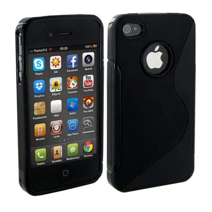 coque iphone 4 silicone noir