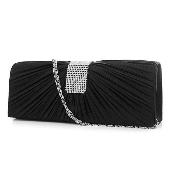 Pochette Femme Miss Lulu Avec Bandoulière Chaîne – Cuir Synthétique Et Daim, Dimensions 24x17x2 Cm – Pour Soirée, Mariage