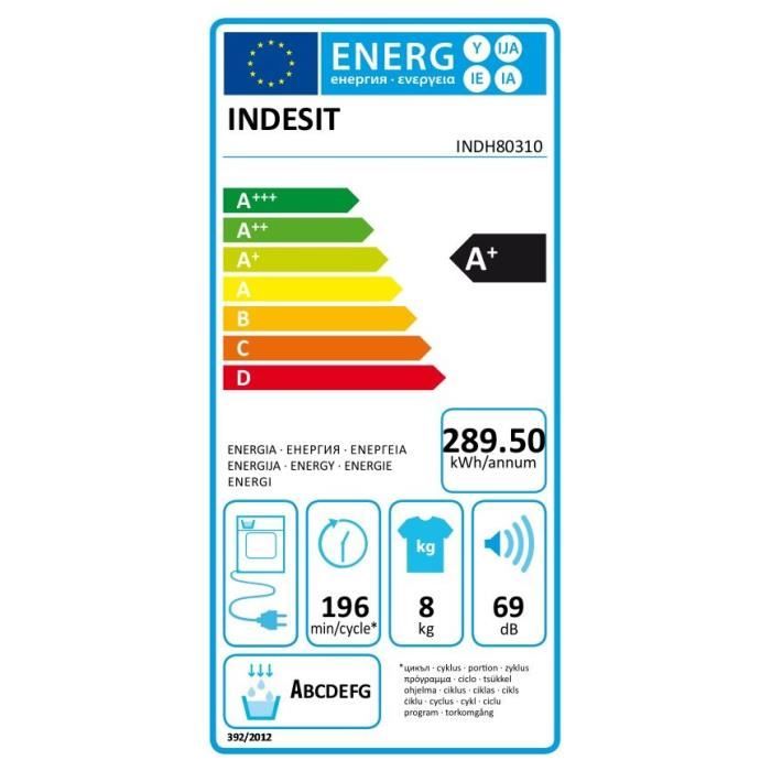  INDH80310 - Sèche linge frontal - 8 kg -1