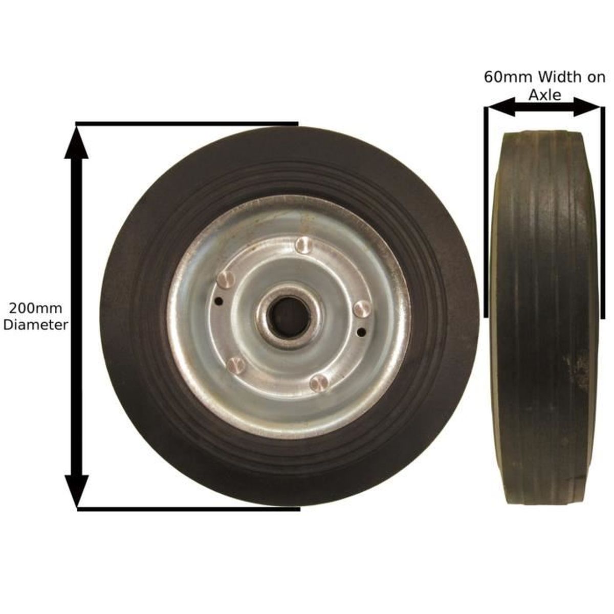 Roue De Rechange 200mm Pour Container SULO (Modèles 60-360 Litres)