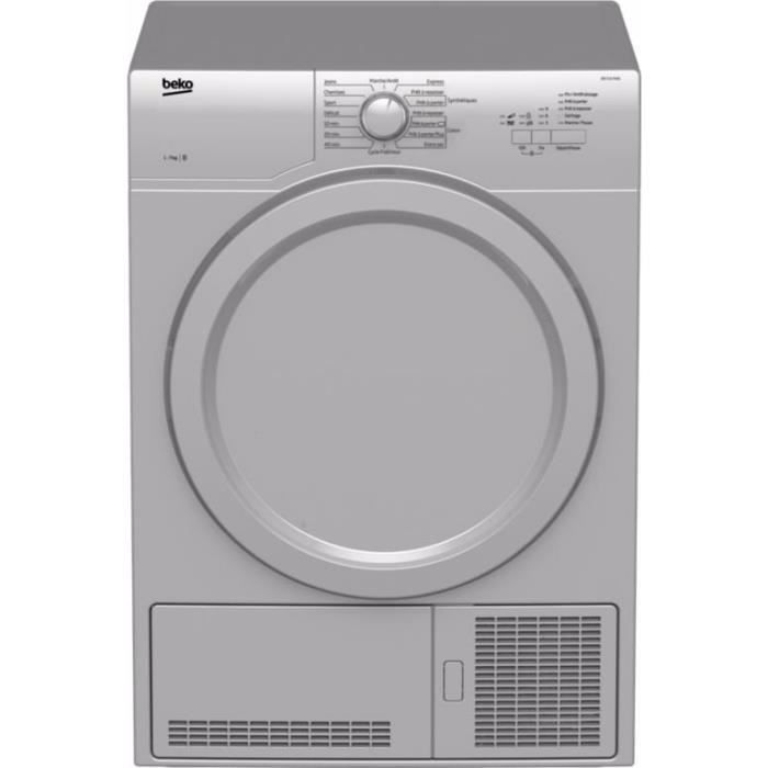 BEKO DB7131PA0S-Sèche linge frontal-7 kg-Condensation-B-Silver
