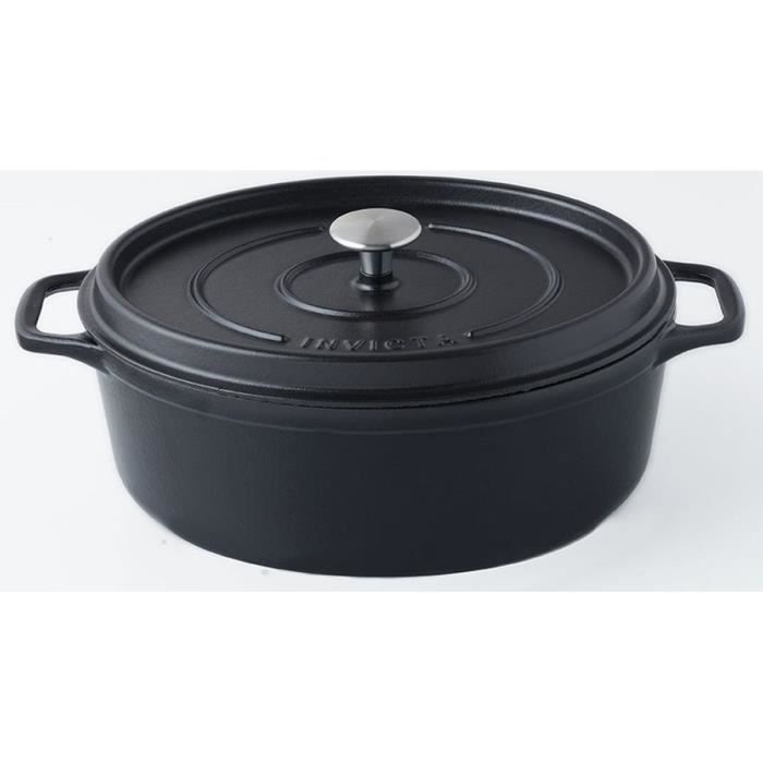 INVICTA Cocotte ovale - Ø 31 cm - Noir - Tous feux dont induction