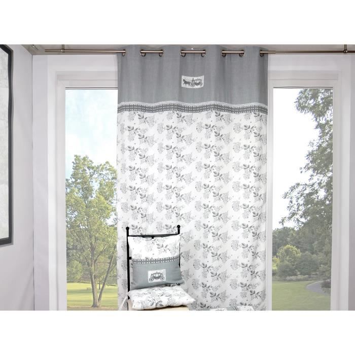 SOLEIL D'OCRE Rideau à Œillets Calèche 135X250 cm - 100% coton - Imprimé