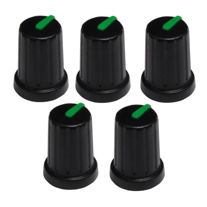 Boutons Potentiomètre Moletés Métal – Lot De 2, Diamètre 6 Mm, Diverses Tailles (15x13 Mm à 40x19 Mm)