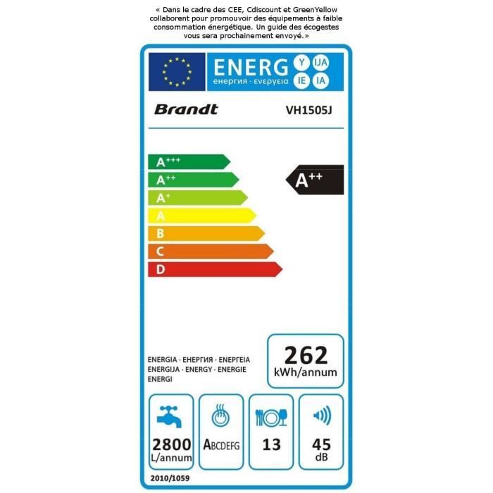  VH1505J-Lave vaisselle encastrable-13 couverts-451