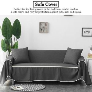 HOUSSE DE CANAPE Housse de canapé en Tissu Imitation Lin Protecteur