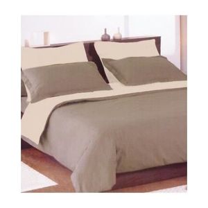 Housse de couette 240x260 taupe - Achat / Vente pas cher