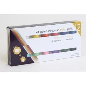 Kit Peinture Pour Bois 12 Pots Pinceau Cer Achat Vente Kit