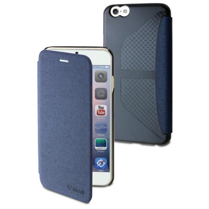 MUVIT Etui Easy Folio Jean Bleu Pour Apple Iphone 6+-6s+