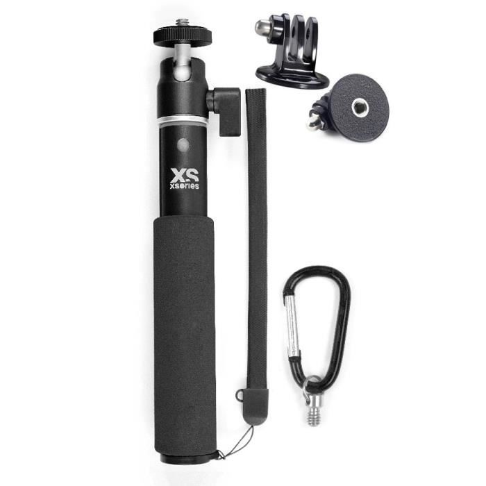 XSories - U-SHOT avec Tripod Mount - Perche 18 à 49 cm pour GoPro, appareil photo ou camera, inoxydable - Noire