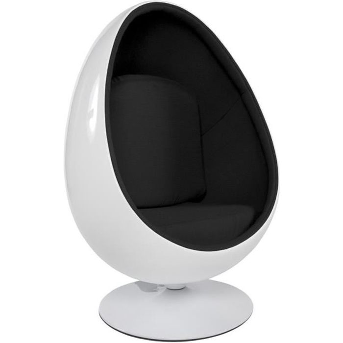 fauteuil oeuf egg coquille 'cocoon' blancnoir  achat