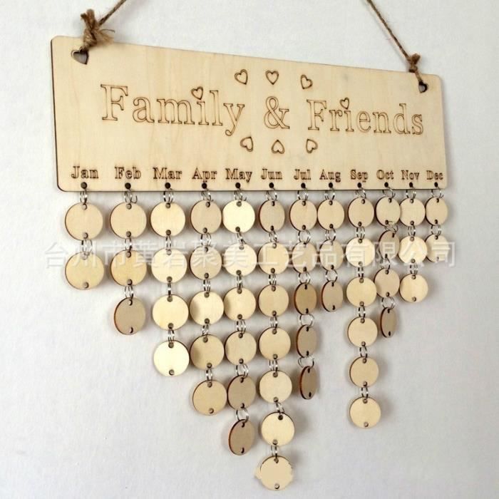 Calendrier anniversaire en bois - Achat / Vente Calendrier anniversaire