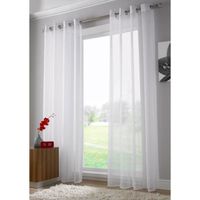 VOILAGE 2x pannaux voilage oeillets 140 x 240 couleur blan VOILAGE 2x pannaux voilage oeillets 140 x 240 couleur blan