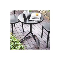 TABLE À MANGER COMPLÈTE Petite table ronde EVOLVE 60 x 60 cm noire TABLE À MANGER COMPLÈTE Petite table ronde EVOLVE 60 x 60 cm noire