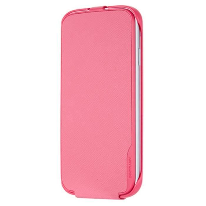 Anymode Etui folio en cuir pour Samsung Galaxy S4 Rose