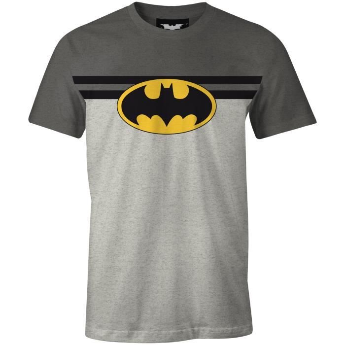 T-Shirt Adulte Batman : T-shirt de Sport - Gris/Noir