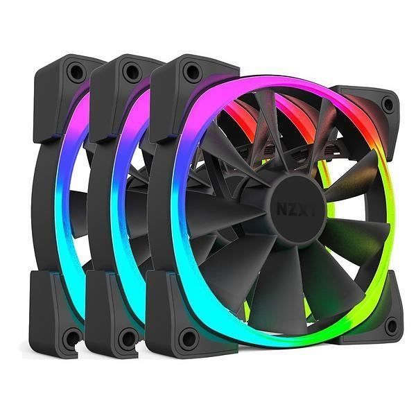 NZXT Pack de 3 ventilateurs PWM LED Aer RGB - 120 mm - Compatibilité avec HUE+ et CAM