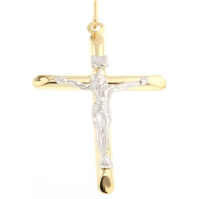 Pendentif Or Gris Avec Christ 345647