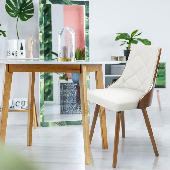 Lot de 2 chaises scandinaves Lalix Bois Noisette & Blanc  Achat