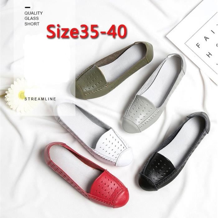 Enceintes Confortables Mocassins Mère Respirant D'été Plat En Mode Chaussures Cuir Souple Femmes évider ZUnqOpgTw