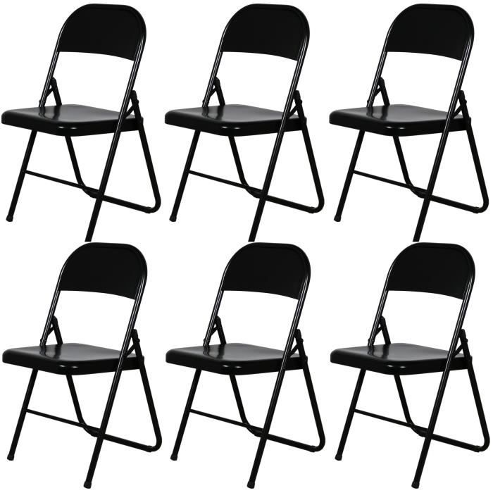 Chaises Pliantes Hooma - Lot De 6 | Velours Gris | Structure Métal | 120kg Charge | Pour Cuisine, Bureau