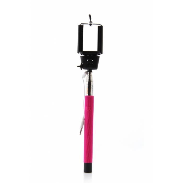 ML Perche Selfie extensible - Filaire - Pour smartphone - Fuchsia