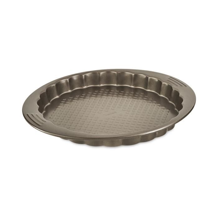 TEFAL EASY GRIP Moule à tarte et cannelé J1628314 diamètre 27 cm marron