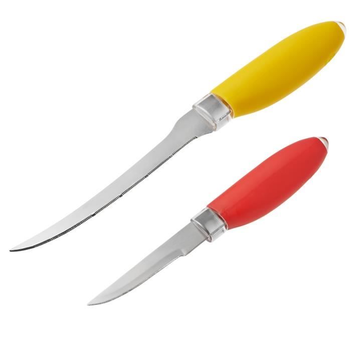 TEFAL FRESH KITCHEN Set de 2 couteaux à fruits K0612314 29x9x1cm gris, jaune et orange