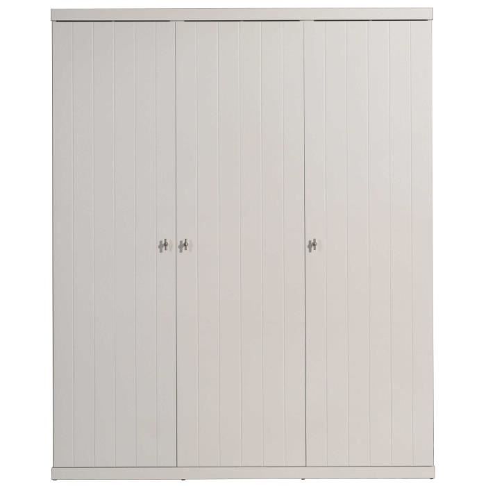 ROBIN Armoire 3 Portes Laquée Blanche
