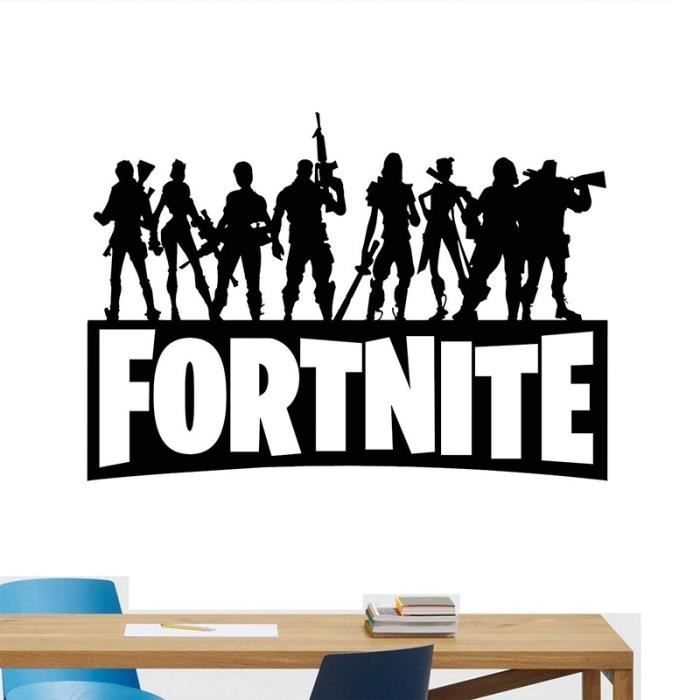 fortnite sticker mural 58 41cm autocollant amovible eat sleep play fortnite - deco chambre garcon fortnite