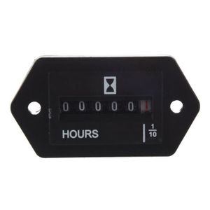Compteur Horaire Universel DC 12V-36V - Pour Voiture, Bateau, Tondeuse - Affichage Temps De Fonctionnement