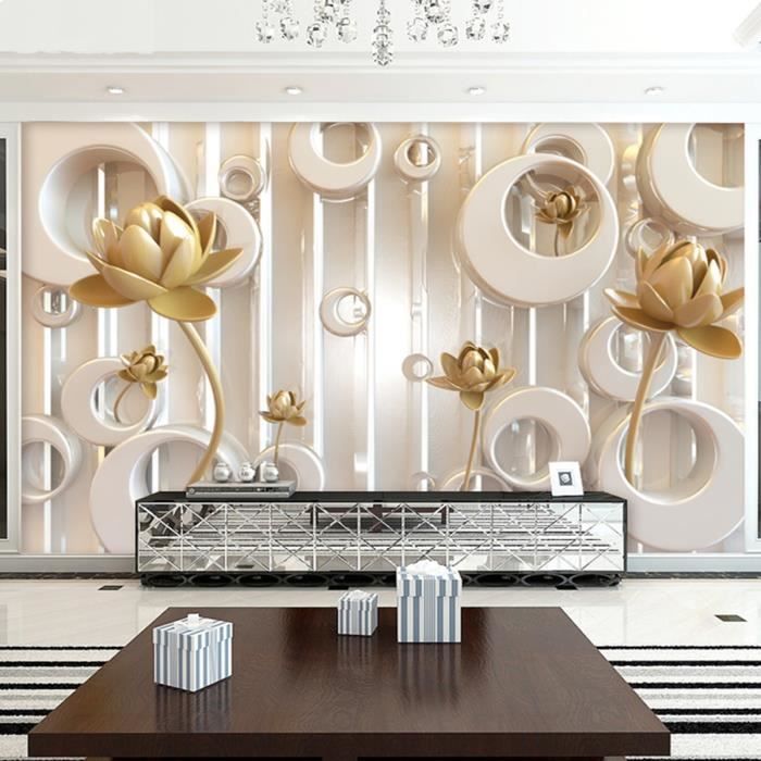 3D papier peint Chambre Mural moderne luxe gravé rose ...