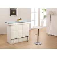 MEUBLE BAR Meuble de bar CARDY - Simili & verre trempé - Blan MEUBLE BAR Meuble de bar CARDY - Simili & verre trempé - Blan