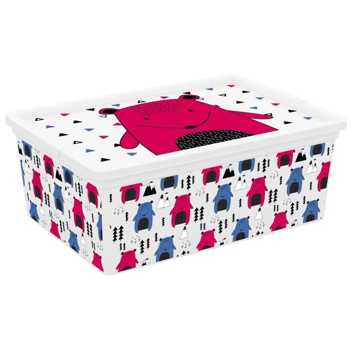 C BOX STYLE Boîte de rangement pour enfant Hipster - 11 L - 37 x 26 x 14 cm - Rose