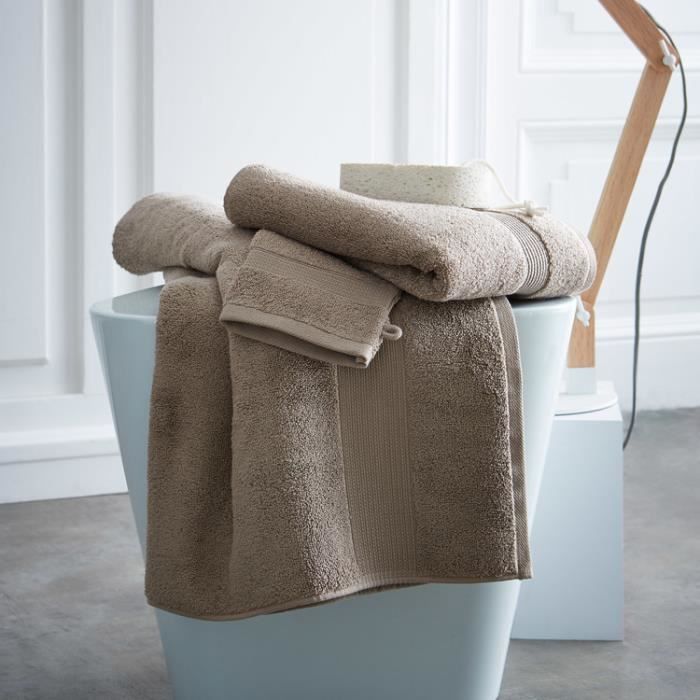 TODAY Drap de bain Premium - 100% coton 600 g/m²- 70 x 130 cm - Beige mastic