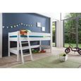 lit mi hauteur pour enfant 90x200 coloris blanc achat vente lit mezzanine lit mi hauteur pour enfant cdiscount - Lit Enfant Mi Hauteur lit mi hauteur pour enfant 90x200 coloris blanc achat vente lit mezzanine lit mi hauteur pour enfant cdiscount - Lit Enfant Mi Hauteur