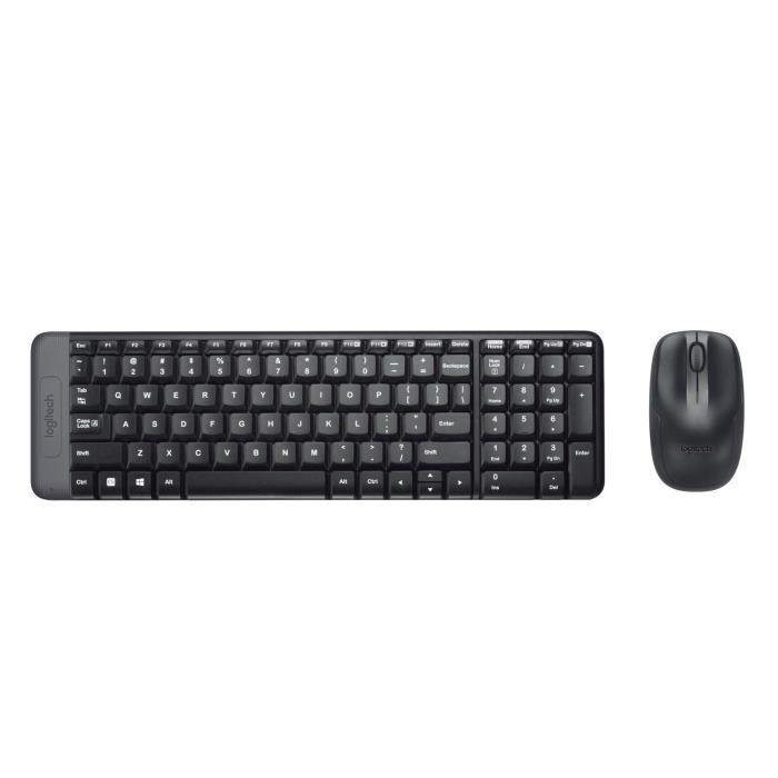 LOGITECH Ensemble Clavier Souris MK220 AZERTY Sans Fil