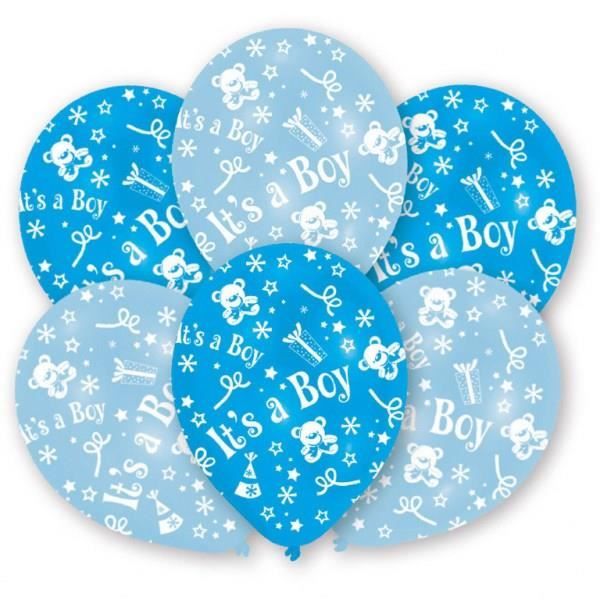 Lot de 6 Ballons - Latex - It's a Boy - Imprimé tous côtés