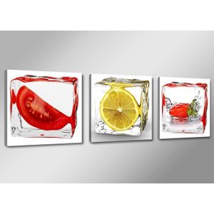 Tableau triptyque imprimé - FRUITS GLACONS - Achat / Vente tableau - toile Toile, Bois - Soldes ...