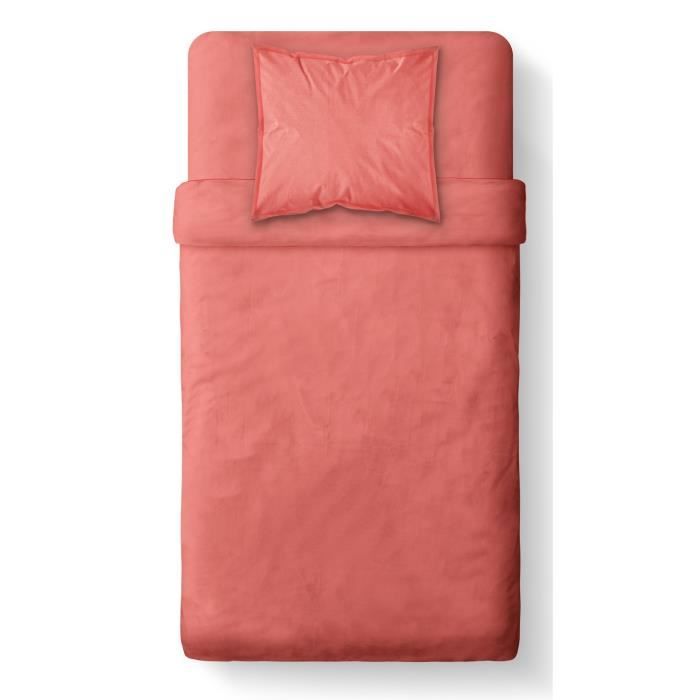 TODAY Housse de couette 100% coton 140x200cm CORAIL