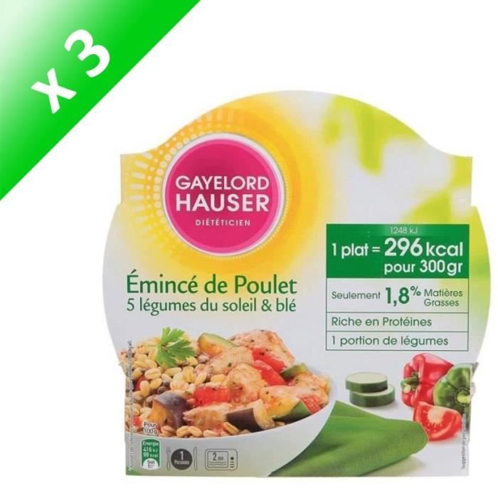 GAYELORD HAUSER Emincé de Poulet 5 Légumes du Soleil & Blé - 300 g x3