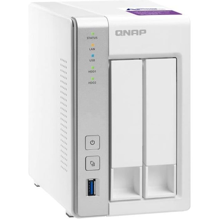 QNAP - Serveur de Stockage (NAS) - TS-231P - 2 Baies - 1 GB DDR3 RAM - Boitier nu