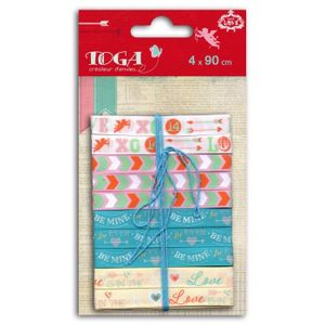 TOGA Lot de 4 rubans A la folie - satin - 90 cm