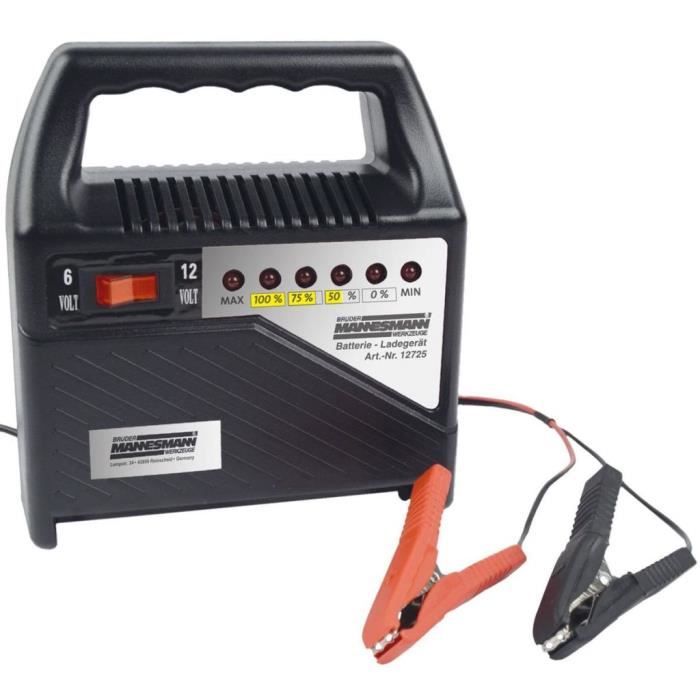 MANNESMANN Chargeur de batterie M12725 - 6-12 V - 6 Amp