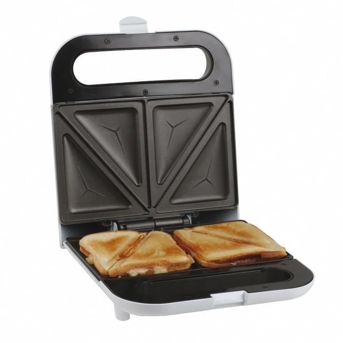 DOMOCLIP DOP177 Appareil à croque-monsieur double - Blanc/Noir