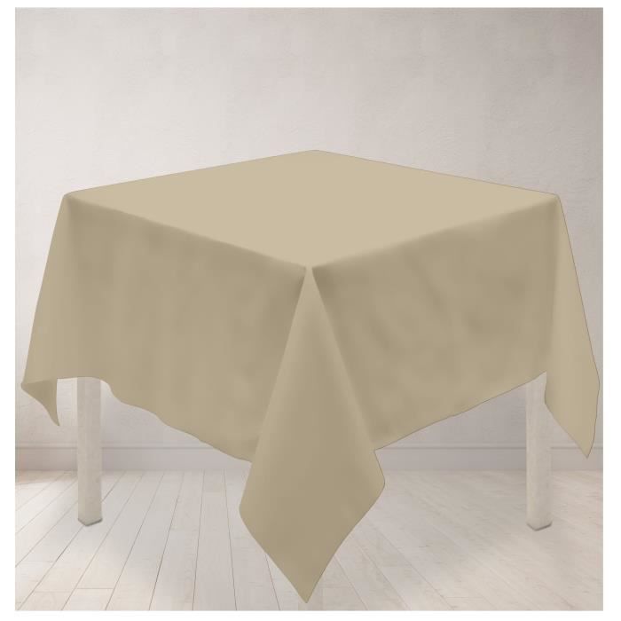 SOLEIL D'OCRE Nappe carrée anti-tâches ALIX 180x180cm Taupe